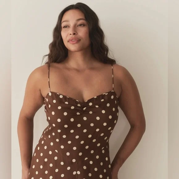 new Doen Lorraine polka dot silk blend slip midi dress in Georgine is  available for purchase on au PAY Market - Imported Goods Online Store  Co.Ltd. | au PAY Market - Online